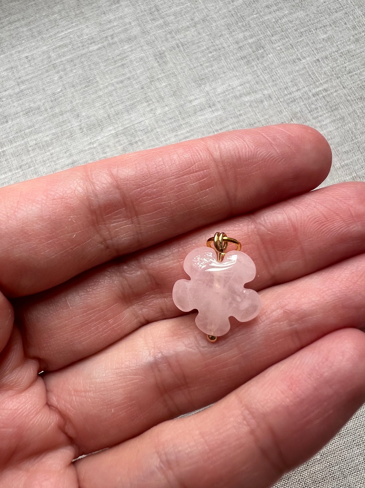 Pink Puff Flower Charm