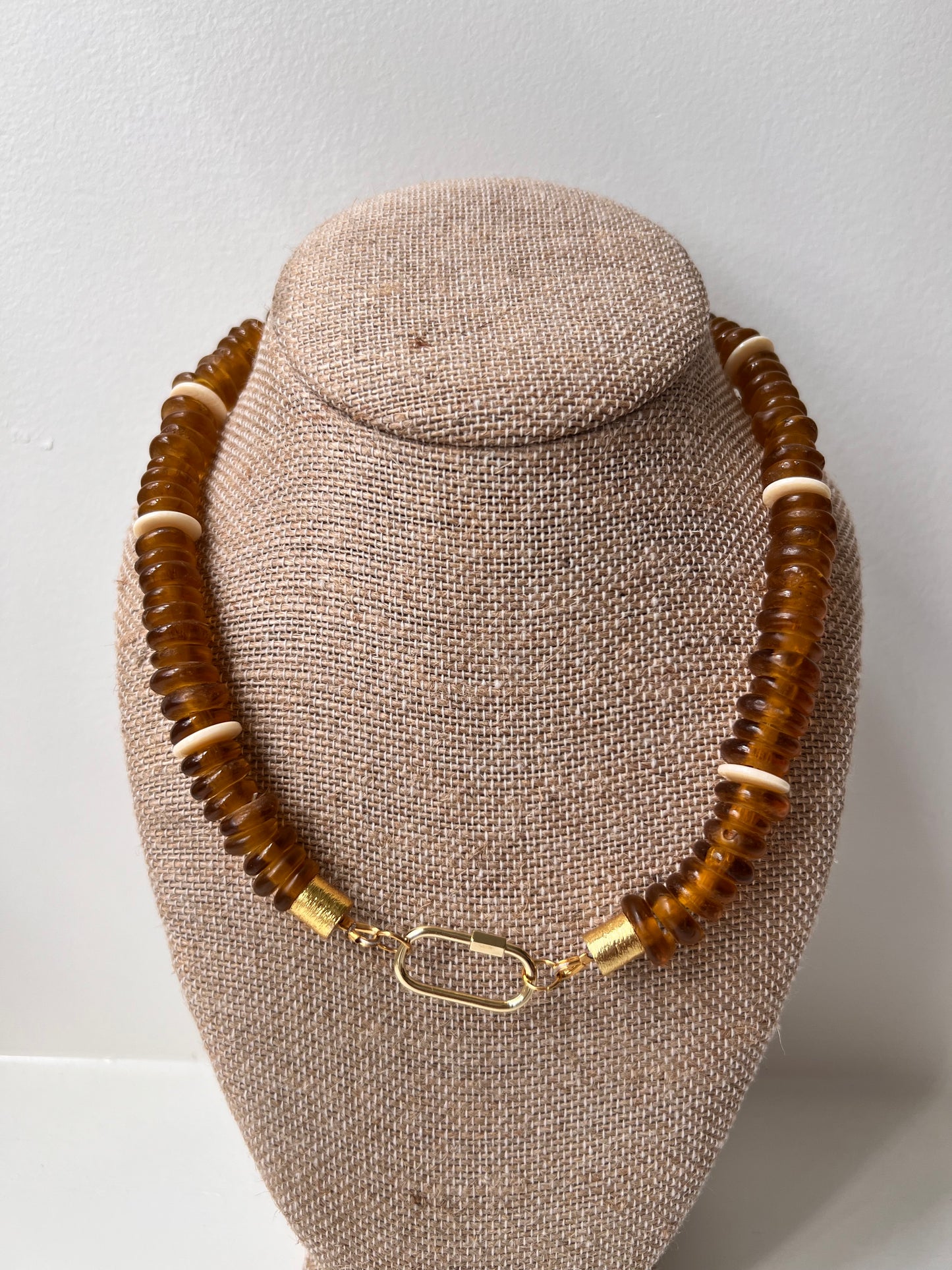 Bronze Glass Necklace