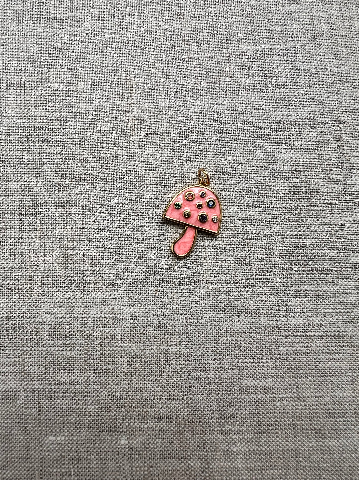 Large Enamel Mushroom Charm