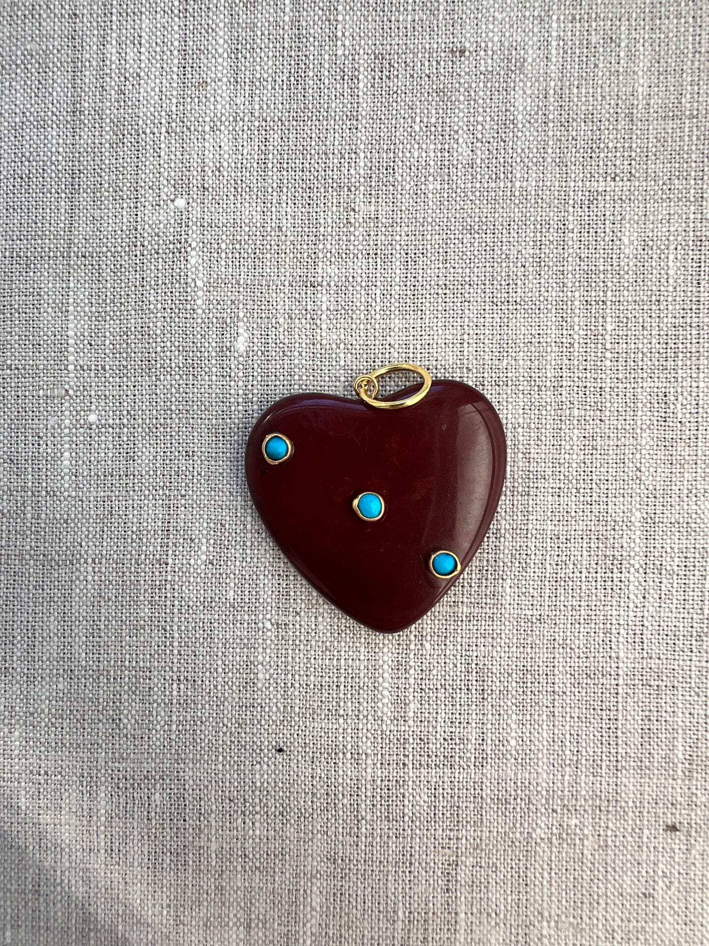 Brown Resin Heart Charm