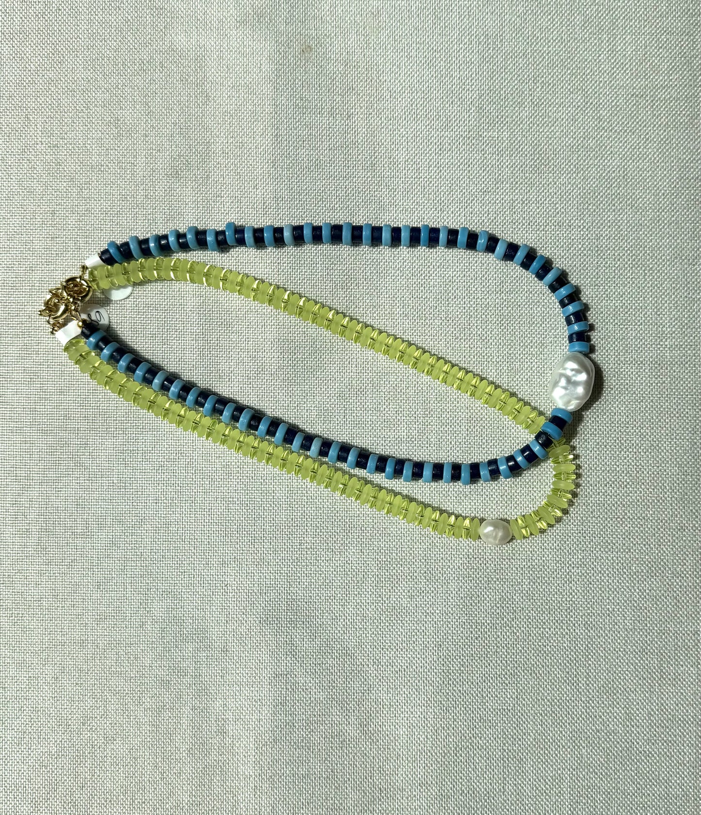 Striped Pearl Gemstone Necklace