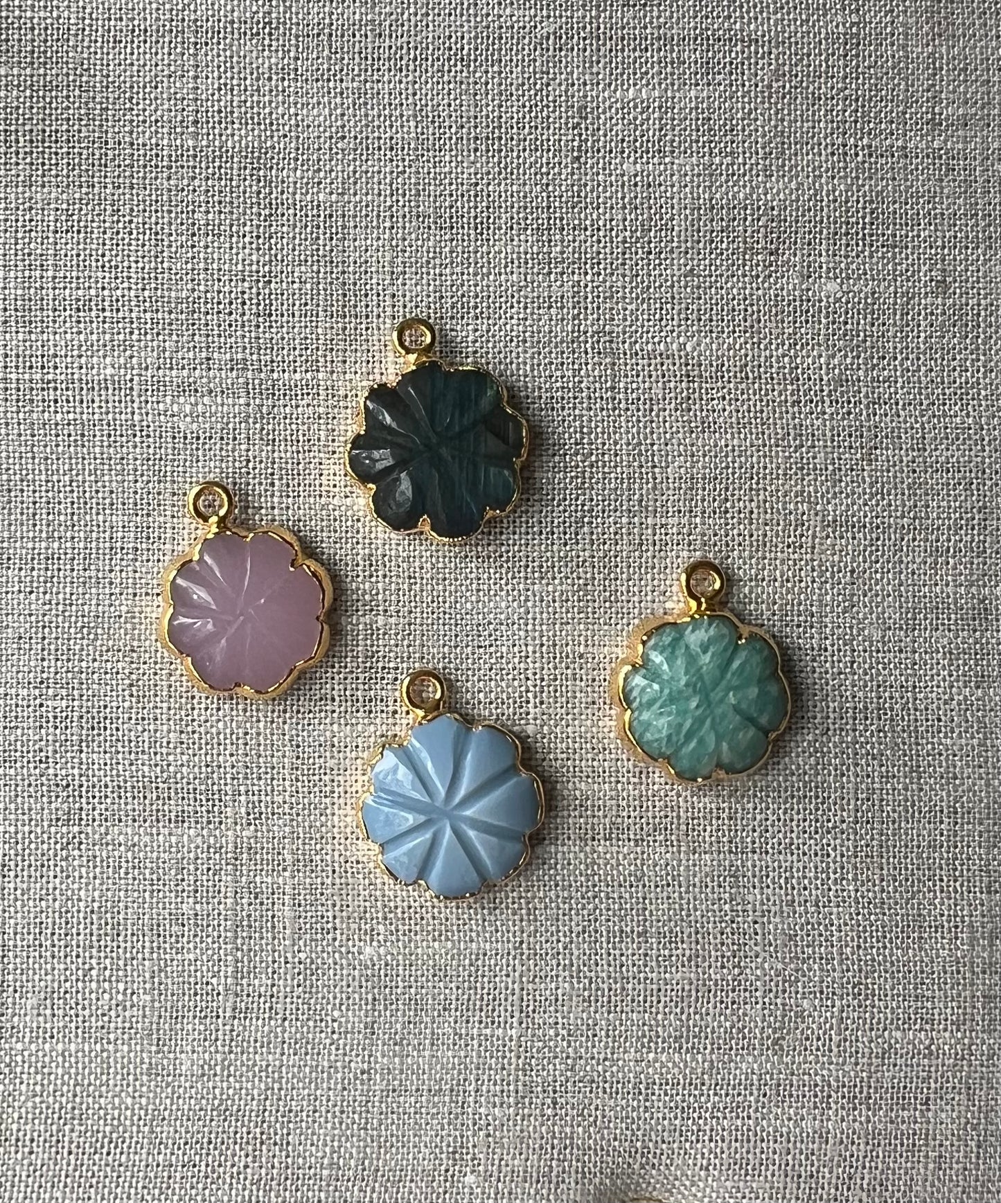 Gemstone Flower Charm