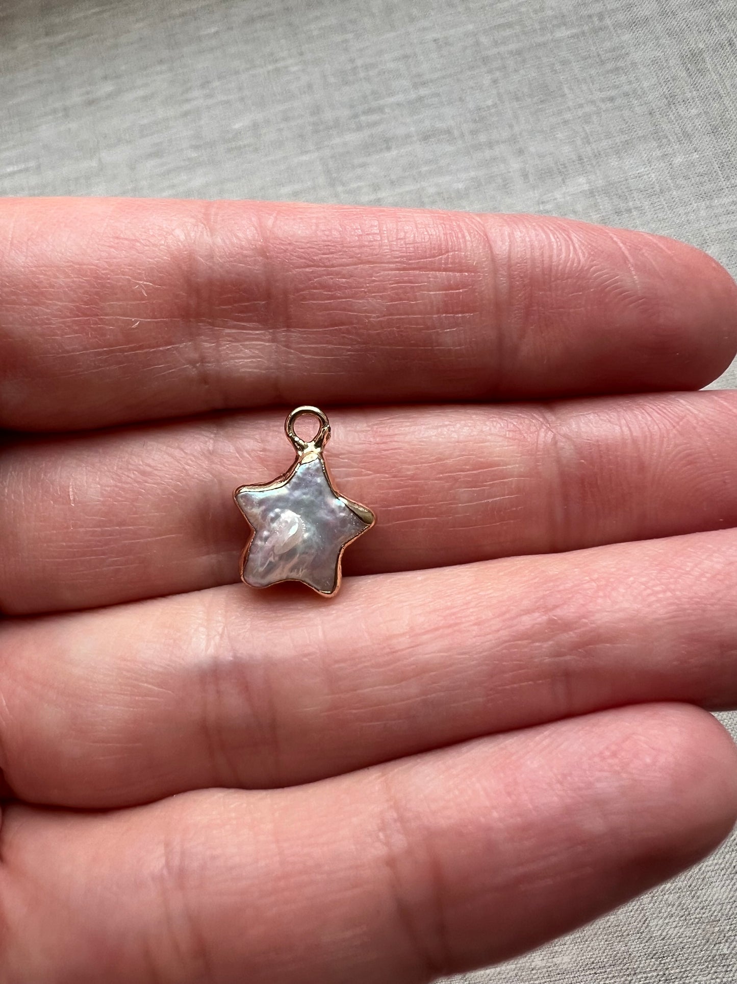 Baroque Pearl Star Charm