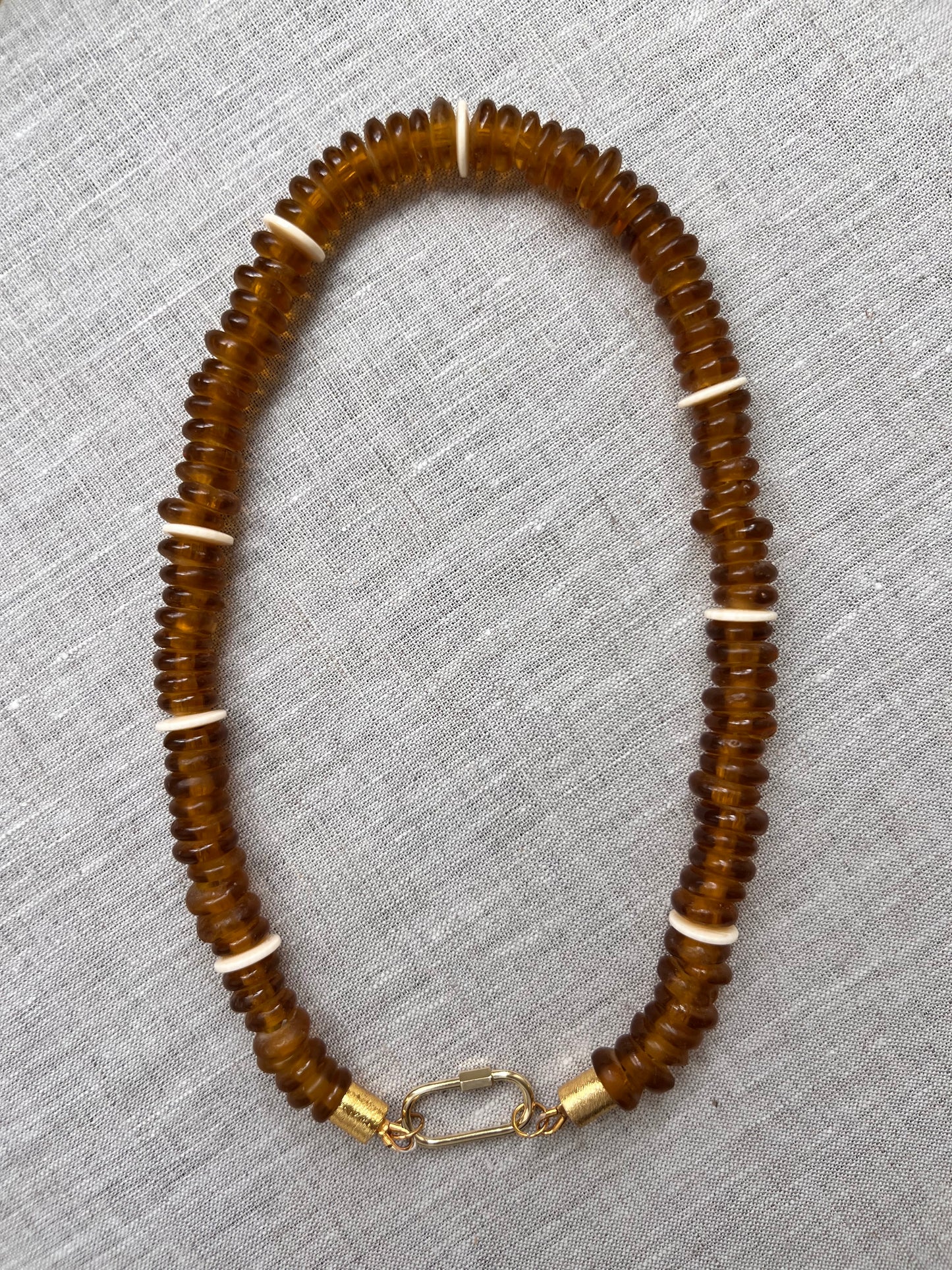 Bronze Glass Necklace