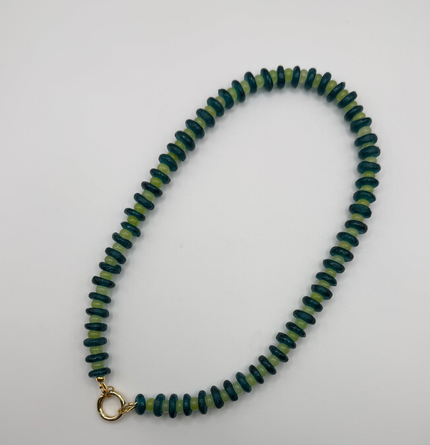 Palm Stripe Sea Glass Necklace