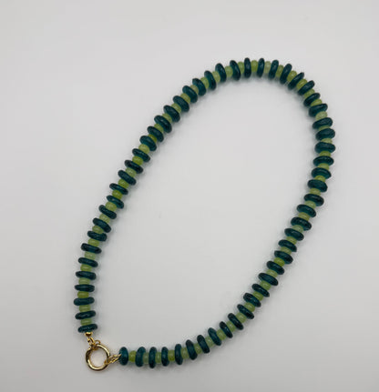 Palm Stripe Sea Glass Necklace