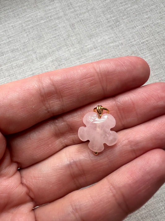 Pink Puff Flower Charm