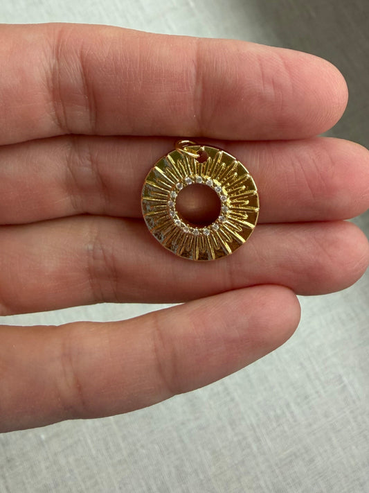 Pave Sun Charm