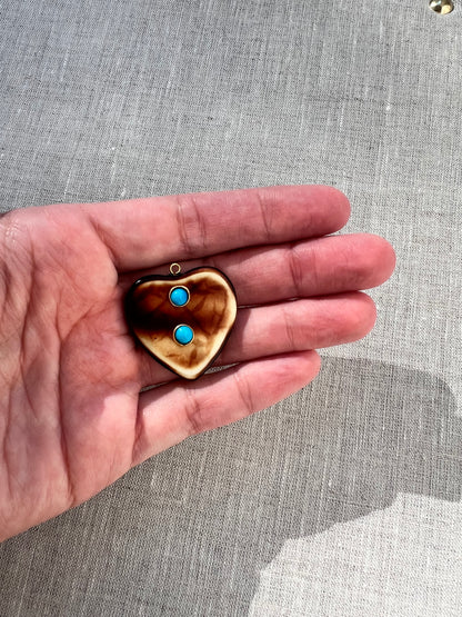 Tortoise Resin Heart Charm