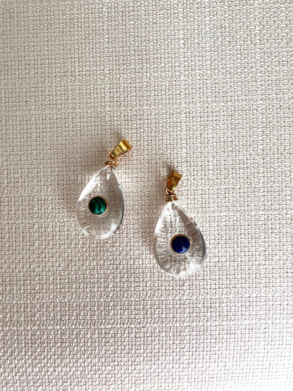 Gemstone Teardrop Charm