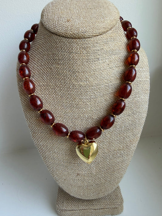 Poppy Heart Necklace