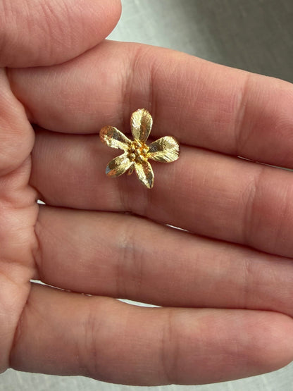 3D Gold Flower Charm