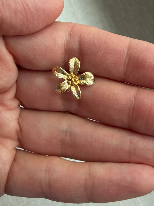 3D Gold Flower Charm