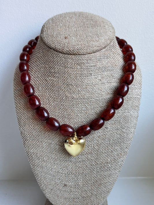 Poppy Heart Necklace