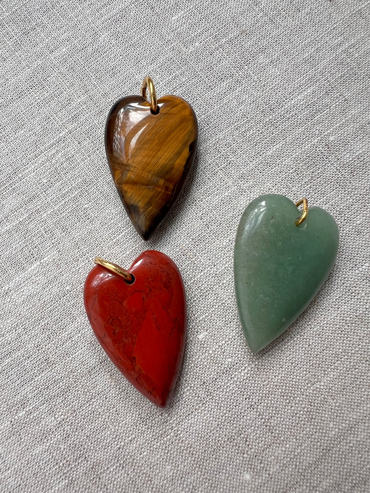 Large Gemstone Heart Charm