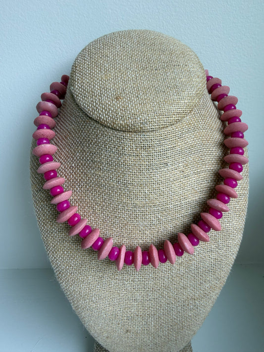 Fuschia Sea Glass Necklace