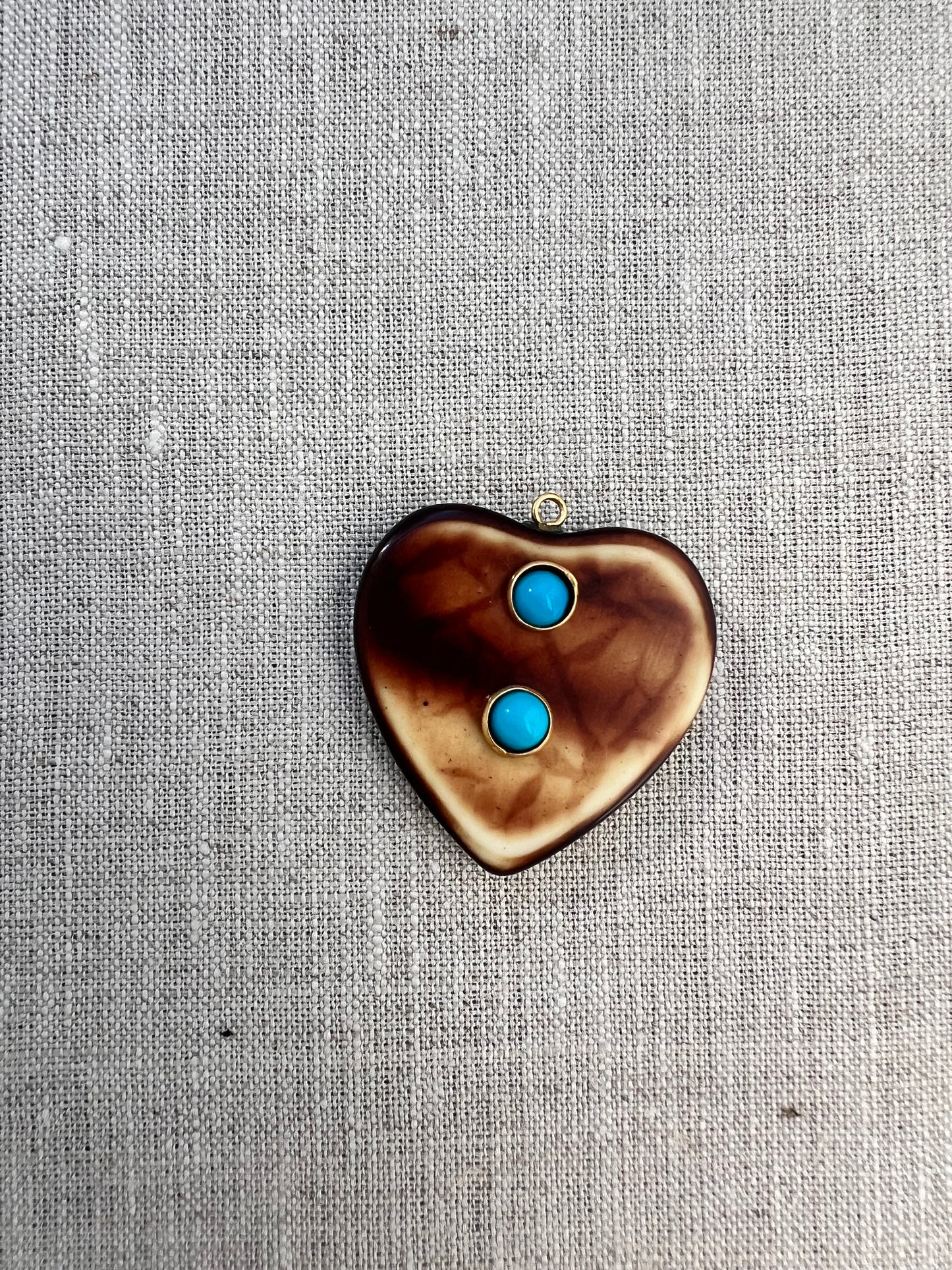 Tortoise Resin Heart Charm