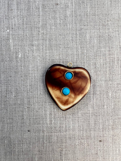 Tortoise Resin Heart Charm
