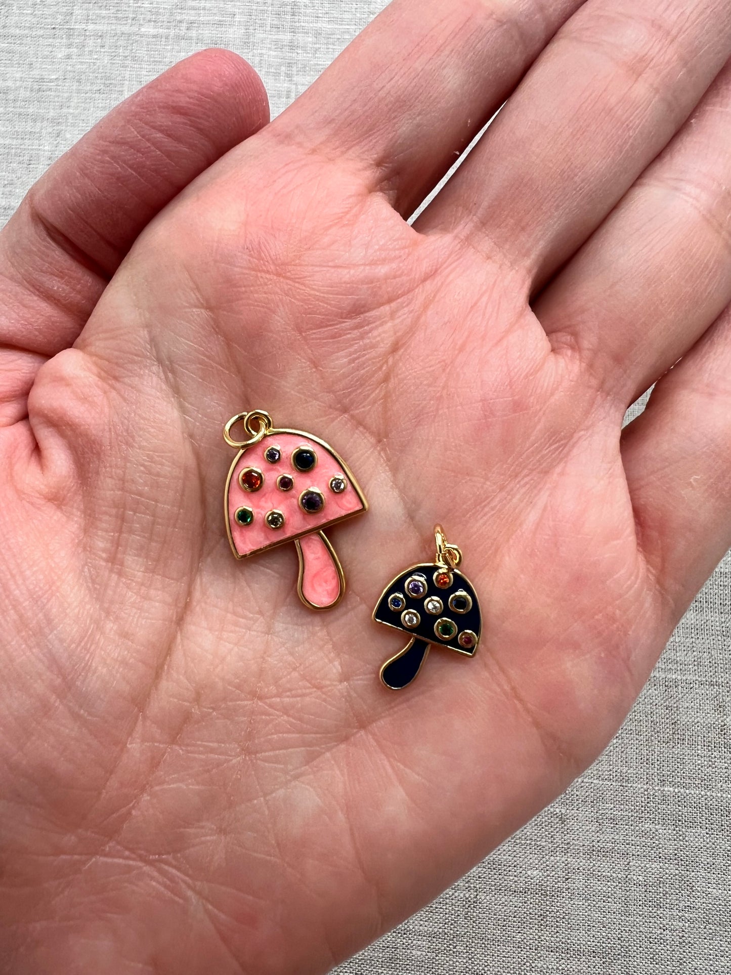 Large Enamel Mushroom Charm