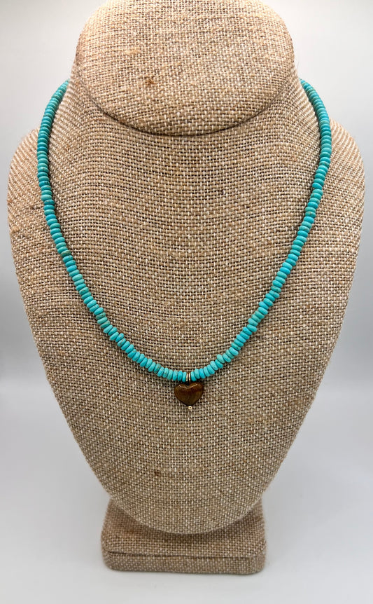 Tiger's Eye Heart Necklace