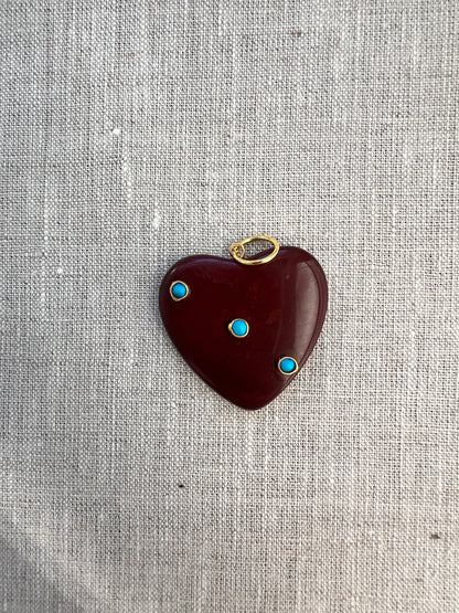 Brown Resin Heart Charm