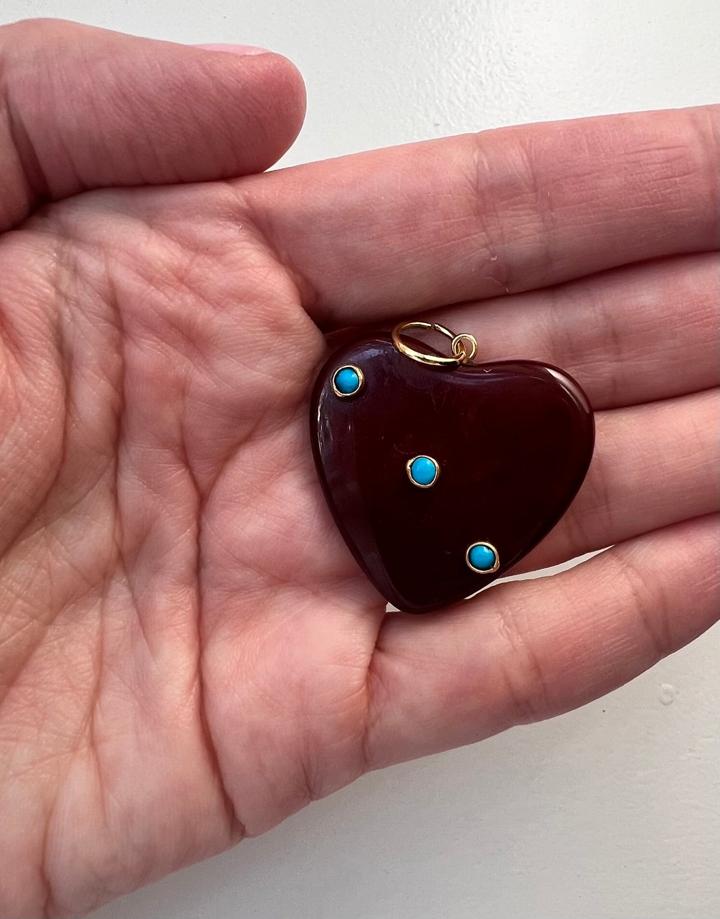 Brown Resin Heart Charm