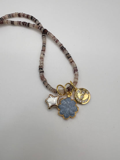 Long Heishi Shell Necklace