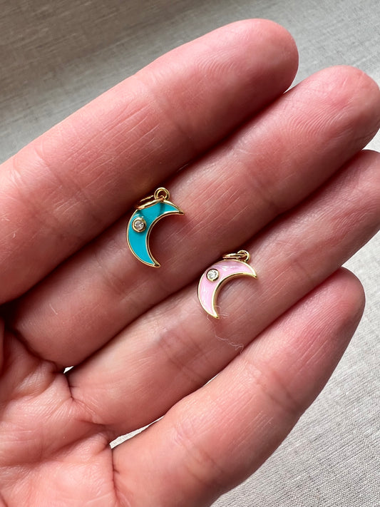 Enamel Moon Charm