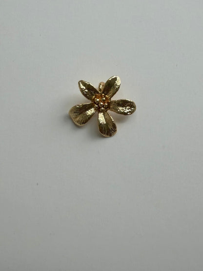 3D Gold Flower Charm