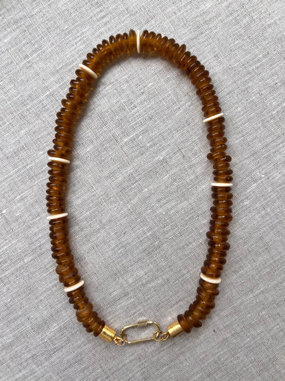 Bronze Glass Necklace
